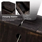 Table d'appoint Galatea 24" avec 2 tiroirs et station de charge | KARAT HOME