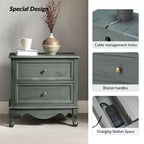 Table d'appoint Galatea 24" avec 2 tiroirs et station de charge | KARAT HOME
