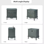 Table d'appoint Galatea 24" avec 2 tiroirs et station de charge | KARAT HOME