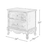 Table d'appoint Galatea 24" avec 2 tiroirs et station de charge | KARAT HOME