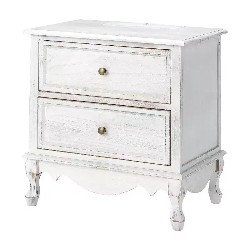 Table d'appoint Galatea 24" avec 2 tiroirs et station de charge | KARAT HOME