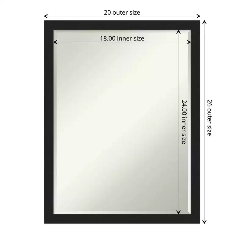 Miroir Mural de Salle de Bain Amanti Art Grace Biseauté Étroit Brossé Petite