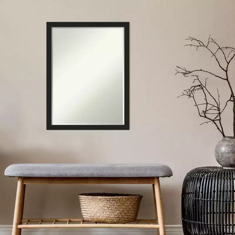 Miroir Mural de Salle de Bain Amanti Art Grace Biseauté Étroit Brossé Petite