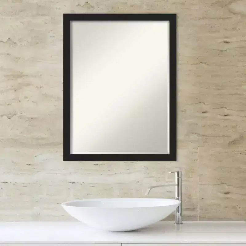 Miroir Mural de Salle de Bain Amanti Art Grace Biseauté Étroit Brossé Petite