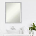 Miroir Mural de Salle de Bain Amanti Art Grace Biseauté Étroit Brossé Petite