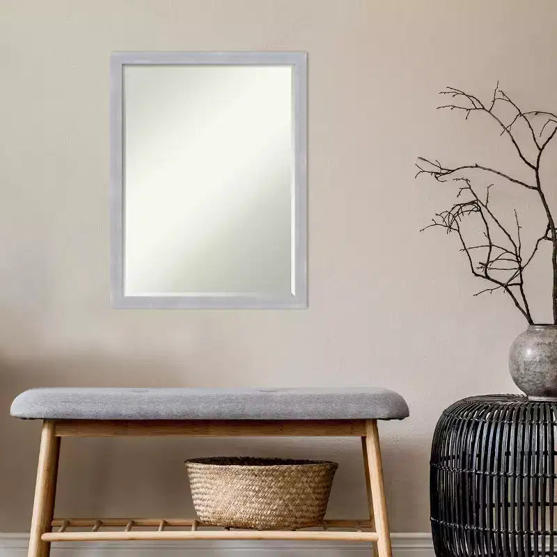 Miroir Mural de Salle de Bain Amanti Art Grace Biseauté Étroit Brossé Petite