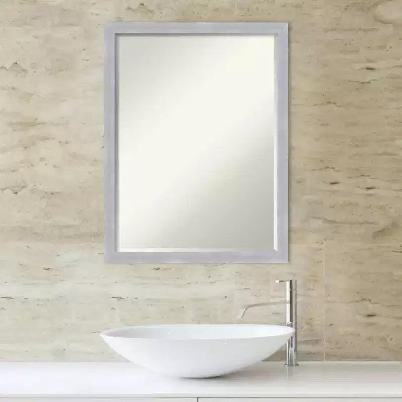 Miroir Mural de Salle de Bain Amanti Art Grace Biseauté Étroit Brossé Petite