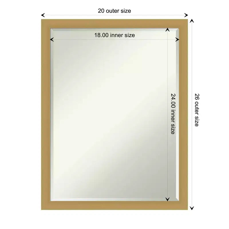 Miroir Mural de Salle de Bain Amanti Art Grace Biseauté Étroit Brossé Petite