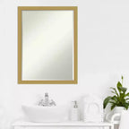 Miroir Mural de Salle de Bain Amanti Art Grace Biseauté Étroit Brossé Petite