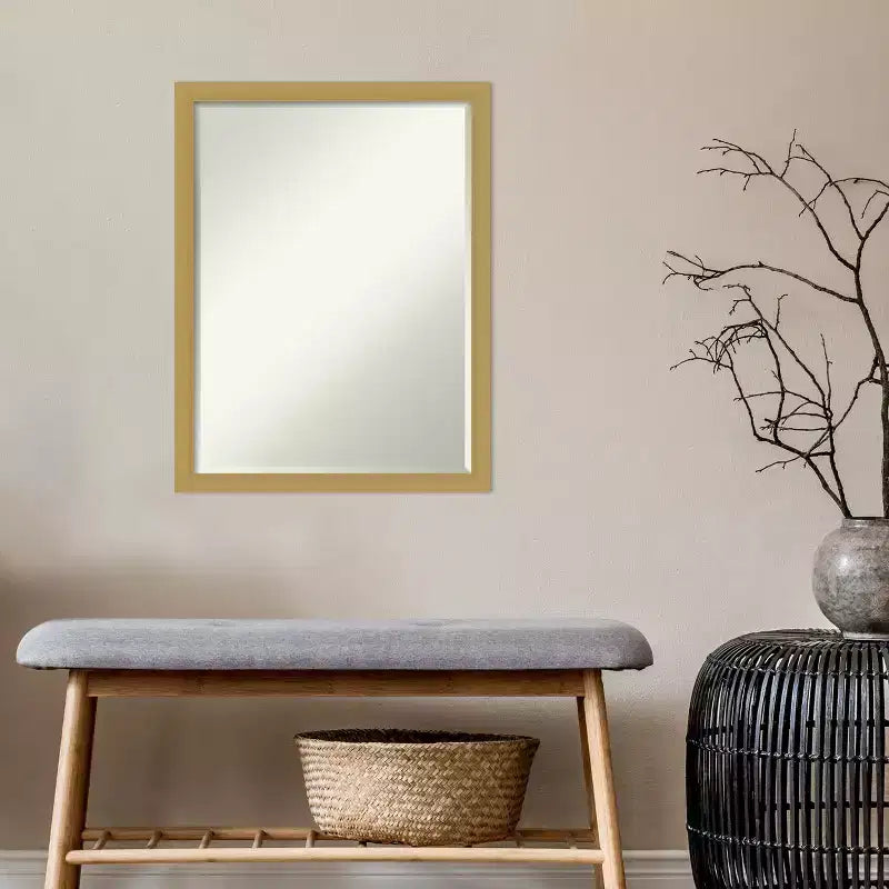 Miroir Mural de Salle de Bain Amanti Art Grace Biseauté Étroit Brossé Petite