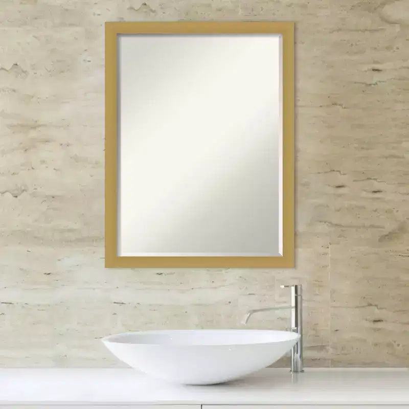 Miroir Mural de Salle de Bain Amanti Art Grace Biseauté Étroit Brossé Petite