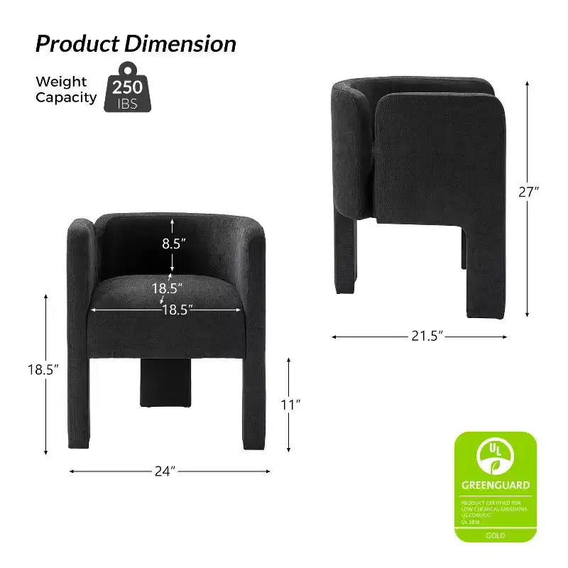 Chaise de salle à manger Elias avec piétement à trois pieds, lot de 4, par ART OF LIVING DESIGNS