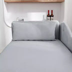 Chaise longue en velours avec rangement, oreiller et accents cloutés pour chambre - ModernLuxe