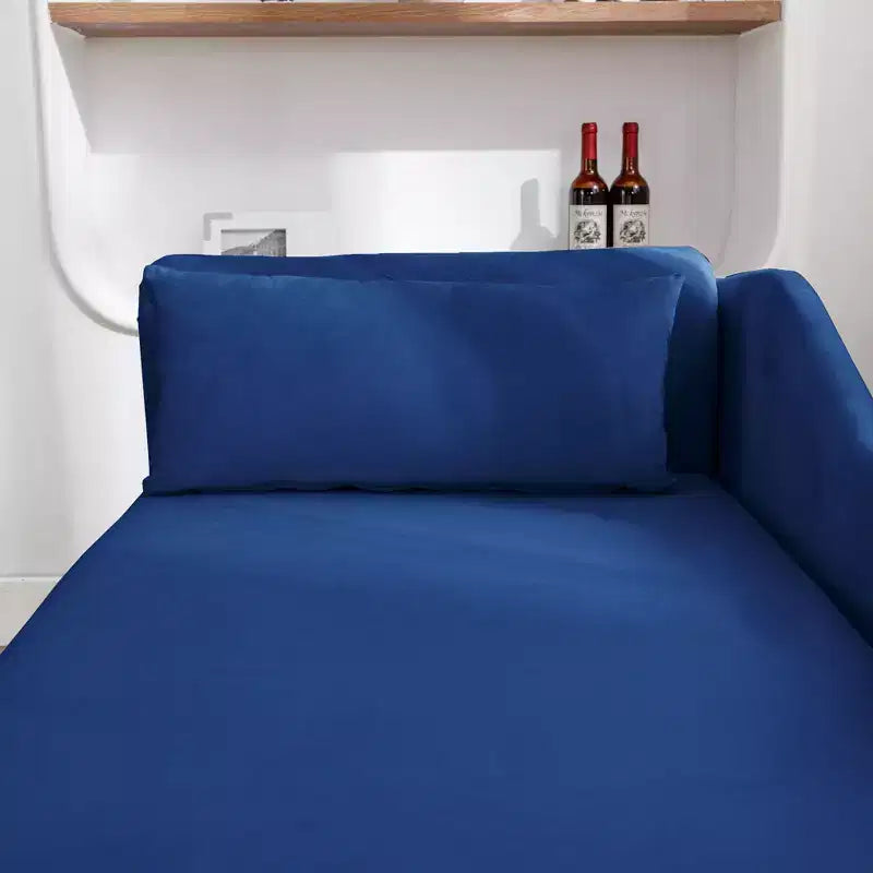 Chaise longue en velours avec rangement, oreiller et accents cloutés pour chambre - ModernLuxe