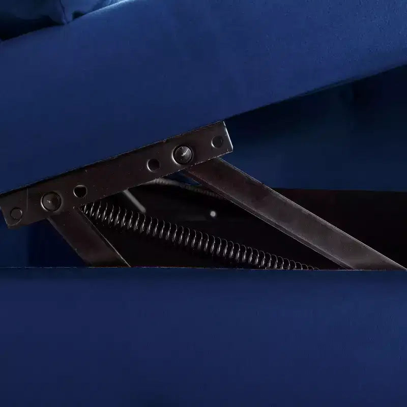 Chaise longue en velours avec rangement, oreiller et accents cloutés pour chambre - ModernLuxe