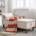 Bedroom Velvet Chaise Longue With Storage, Pillow and Nailhead Accents - ModernLuxe