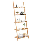 Costway Étagère murale inclinée à 5 niveaux en bambou Support de rangement et de présentation pour plantes