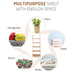Costway Étagère murale inclinée à 5 niveaux en bambou Support de rangement et de présentation pour plantes