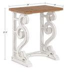 Table d'appoint rectangulaire en bois Kate and Laurel Wyldwood, 24x14x27,5, marron rustique et blanc