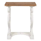 Table d'appoint rectangulaire en bois Kate and Laurel Wyldwood, 24x14x27,5, marron rustique et blanc