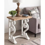 Table d'appoint rectangulaire en bois Kate and Laurel Wyldwood, 24x14x27,5, marron rustique et blanc