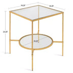 Table d'appoint carrée en métal Tulare Kate and Laurel, 18,25x18,25x23,25, or