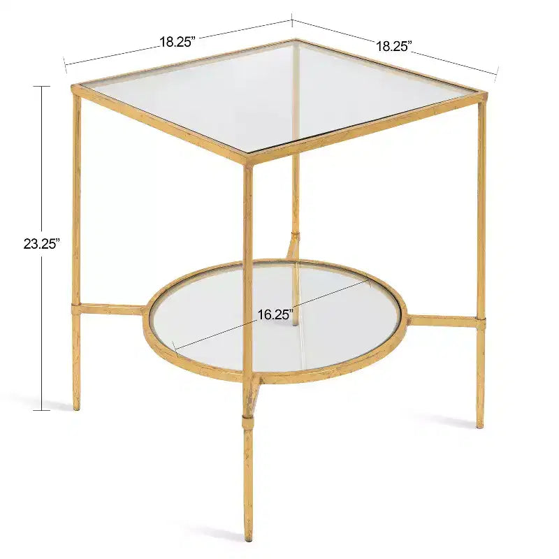 Table d'appoint carrée en métal Tulare Kate and Laurel, 18,25x18,25x23,25, or