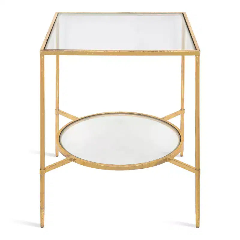 Table d'appoint carrée en métal Tulare Kate and Laurel, 18,25x18,25x23,25, or