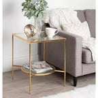 Table d'appoint carrée en métal Tulare Kate and Laurel, 18,25x18,25x23,25, or