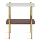 Table d'appoint rectangulaire en bois Kate and Laurel Abcott, 20x12x24, blanc et noyer