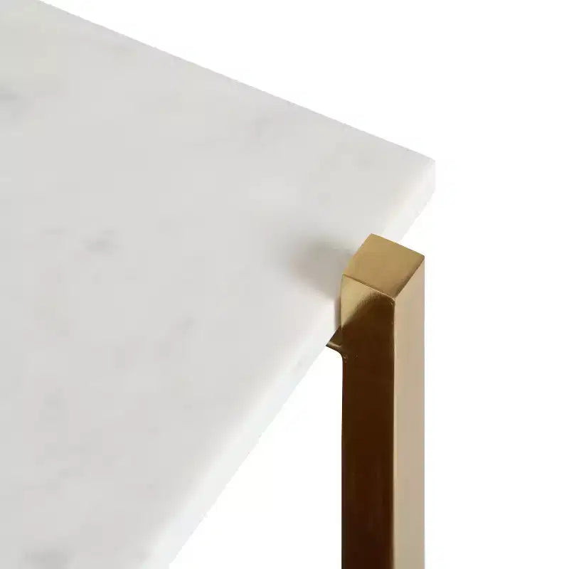Table d'appoint rectangulaire en bois Kate and Laurel Abcott, 20x12x24, blanc et noyer