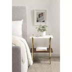 Table d'appoint rectangulaire en bois Kate and Laurel Abcott, 20x12x24, blanc et noyer