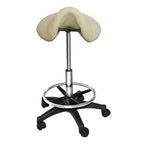 Tabouret de coupe PureSana Chromium Professional James pivotant à 360 degrés avec mécanisme de levage pneumatique réglable et roulettes, couleur sable