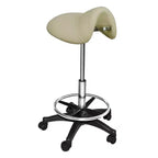 Tabouret de coupe PureSana Chromium Professional James pivotant à 360 degrés avec mécanisme de levage pneumatique réglable et roulettes, couleur sable