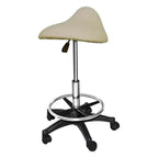 Tabouret de coupe PureSana Chromium Professional James pivotant à 360 degrés avec mécanisme de levage pneumatique réglable et roulettes, couleur sable