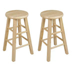 Tabourets de bar PJ Wood Classic Round Seat de 61 cm, naturels (lot de 10)