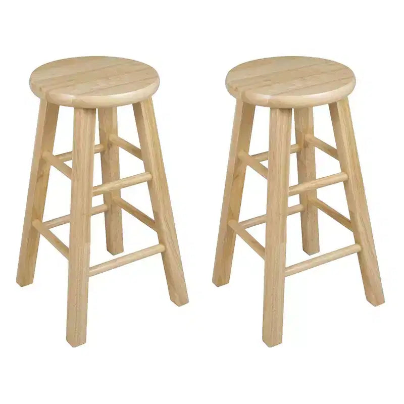 Tabourets de bar PJ Wood Classic Round Seat de 61 cm, naturels (lot de 10)