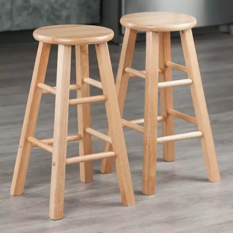 Tabourets de bar PJ Wood Classic Round Seat de 61 cm, naturels (lot de 10)