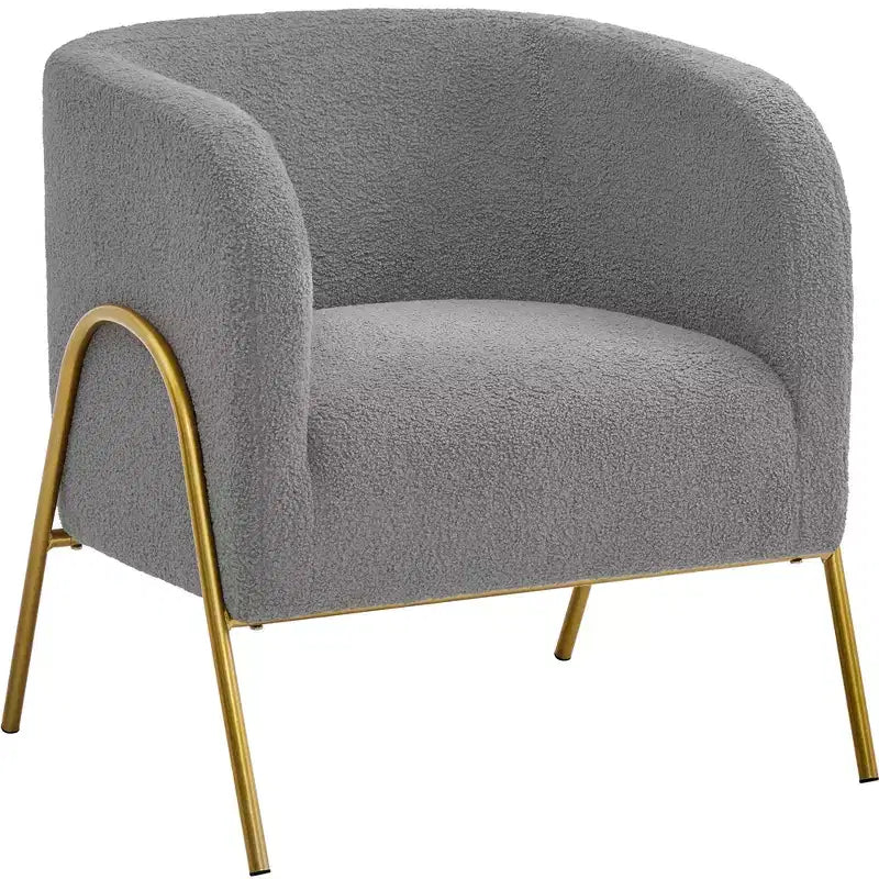 Yaheetech Contemporary Accent Armchair Boucle Barrel Accent Chair