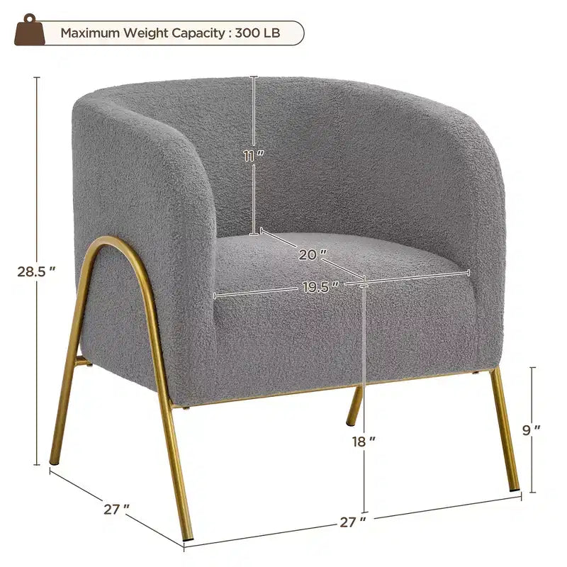 Fauteuil d'appoint contemporain Yaheetech en boucle, fauteuil club