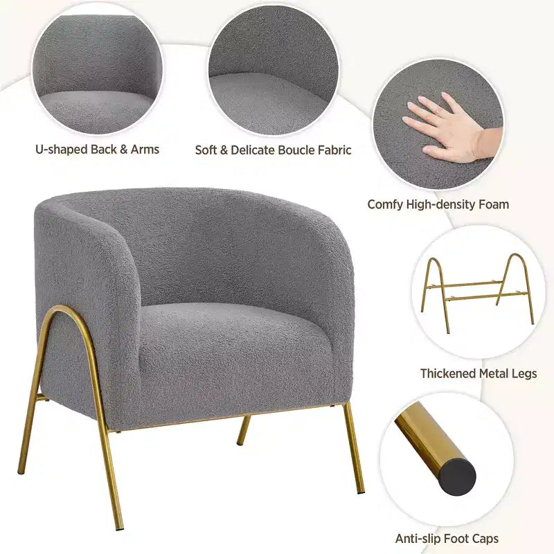 Fauteuil d'appoint contemporain Yaheetech en boucle, fauteuil club