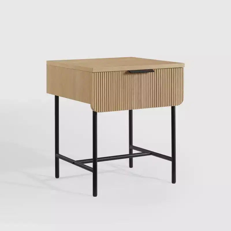 Table de chevet moderne 1 tiroir à cannelures - Saracina Home