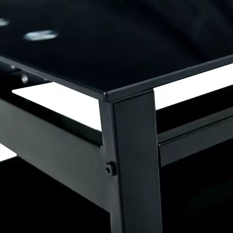 Table basse relevable en verre trempé, noire - ModernLuxe