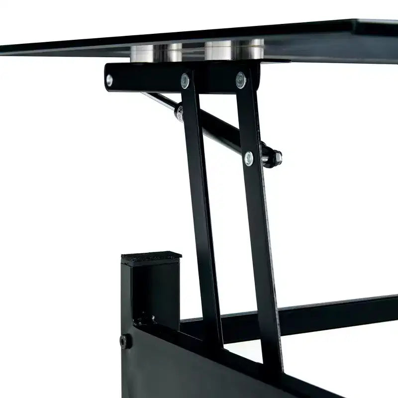 Table basse relevable en verre trempé, noire - ModernLuxe