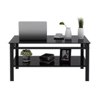 Table basse relevable en verre trempé, noire - ModernLuxe