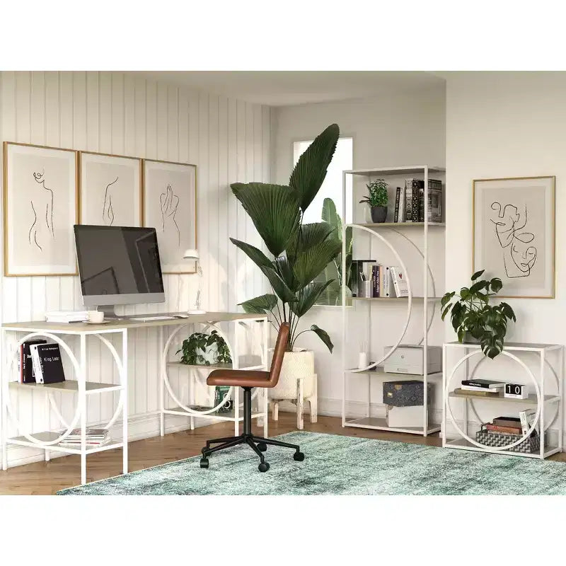 Bureau double piédestal Strafford RealRooms, chêne pâle