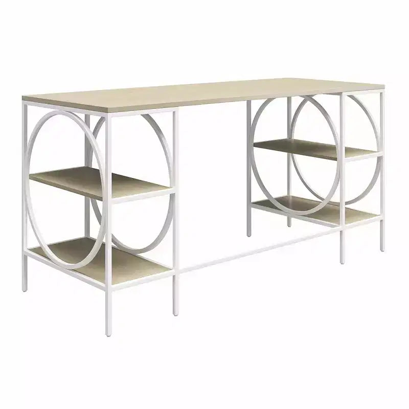 Bureau double piédestal Strafford RealRooms, chêne pâle