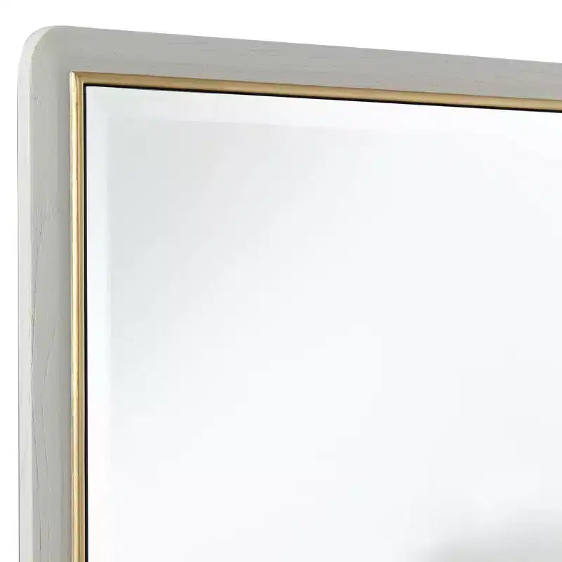 Noble Park Rodgers Miroir mural de courtoisie rectangulaire en verre biseauté moderne, cadre doré mat beige, 71 cm de large pour salle de bain, chambre, maison
