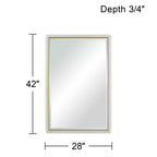 Noble Park Rodgers Miroir mural de courtoisie rectangulaire en verre biseauté moderne, cadre doré mat beige, 71 cm de large pour salle de bain, chambre, maison