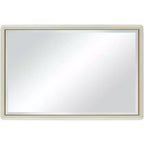 Noble Park Rodgers Miroir mural de courtoisie rectangulaire en verre biseauté moderne, cadre doré mat beige, 71 cm de large pour salle de bain, chambre, maison